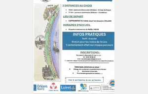 Randonnée canal Orléans 6 et 11 km
